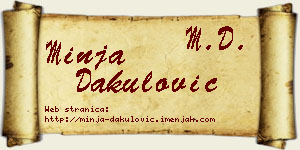 Minja Dakulović vizit kartica